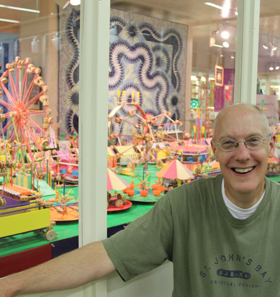 A complete midway of TinkerToy carnival rides created by owner and artist, Kevin Kuhlman